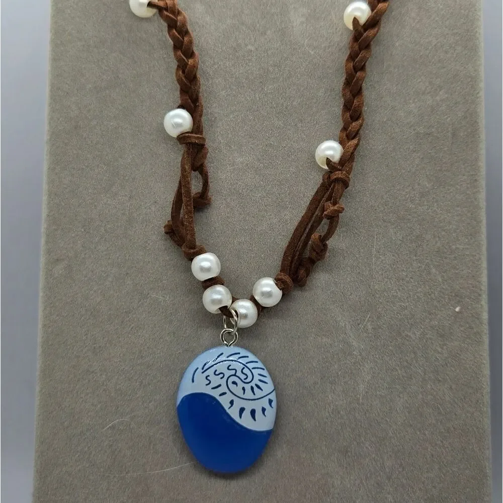 Moana Inspired Blue Seashell Necklace Ocean Core Disneybound Cosplay Costume New